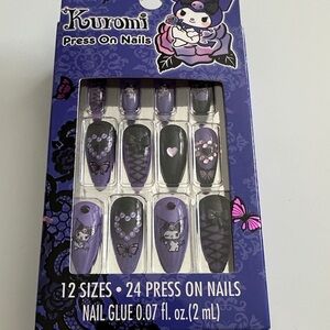Kuromi Purple & Black Press-On Nails – 24 Pack